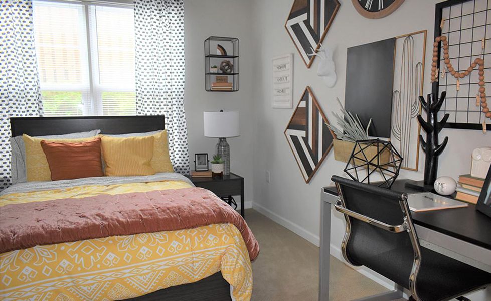 Furnished apartment bedroom