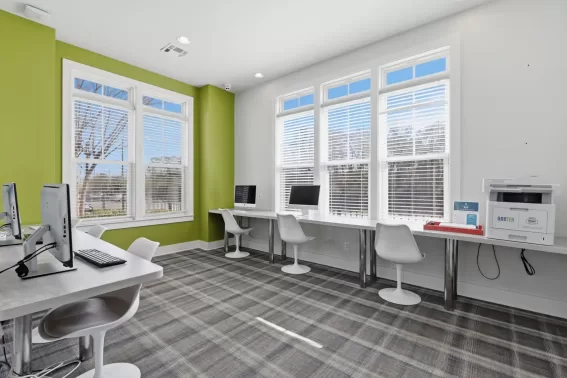 Business center with computer stations