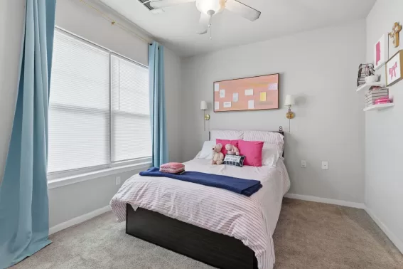 Residential bedroom interior in apartment