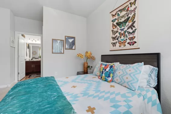 Apartment bedroom with simple furnishings